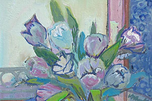 French Tulips · Oil on Masonite