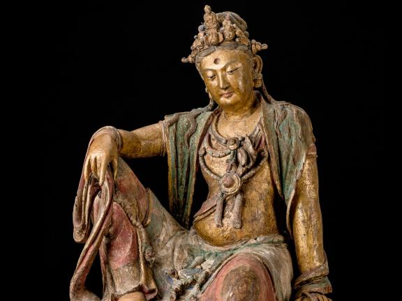Detail fo Chinese sculpture, Guanyin, Bodhisattva of Compassion