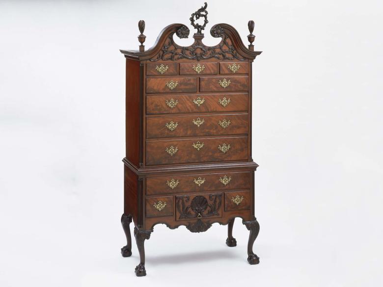 High chest of drawers from 18th century Philadelphia