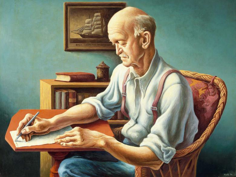 Thomas Hart Benton's painting, New England Editor, 1946