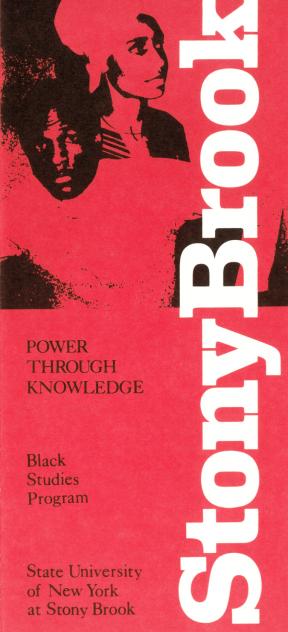 Cover from a Stony Brook Black Studies Program. 