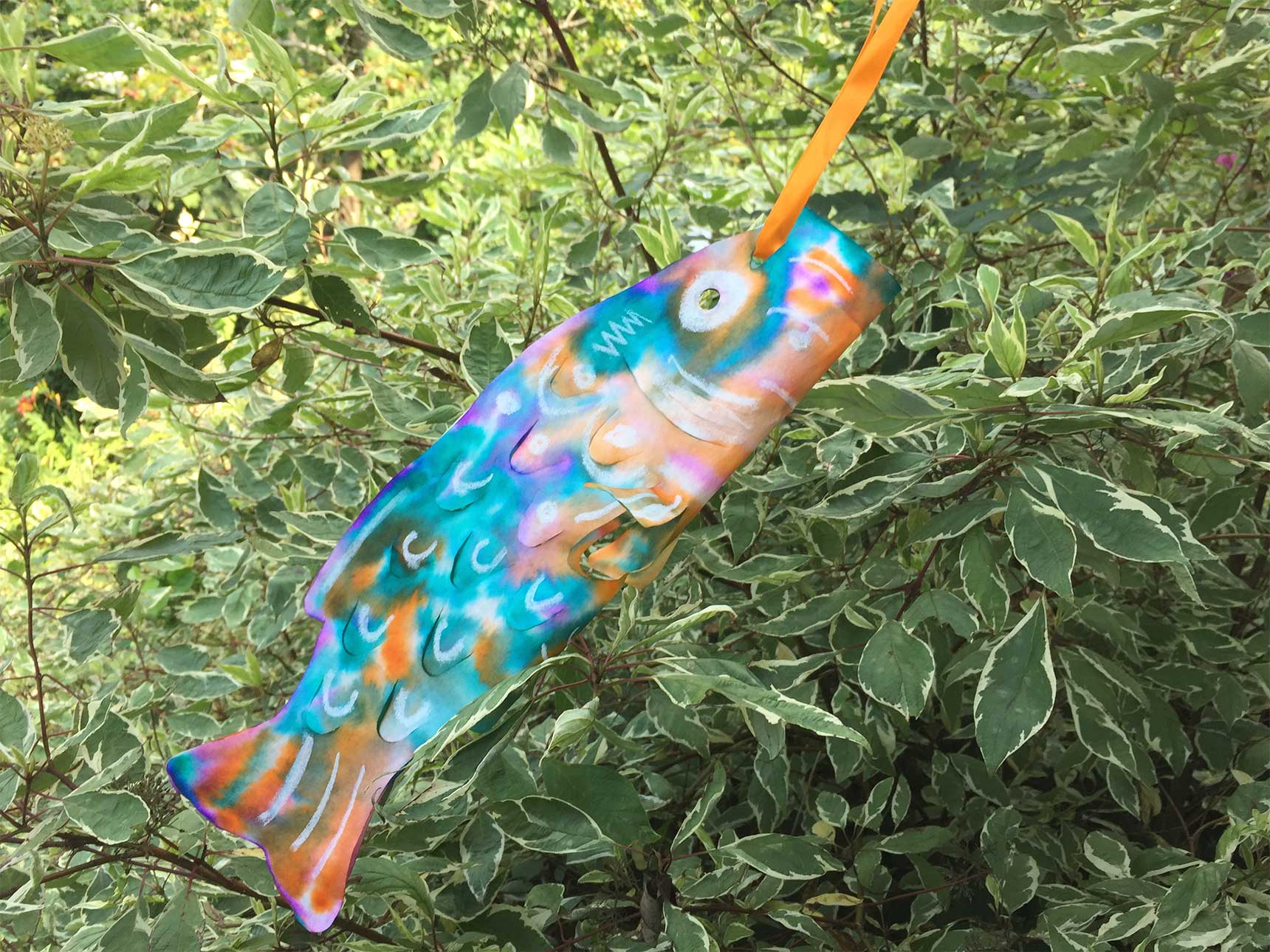 wind socket in the shape of a long carp blowing in the wind