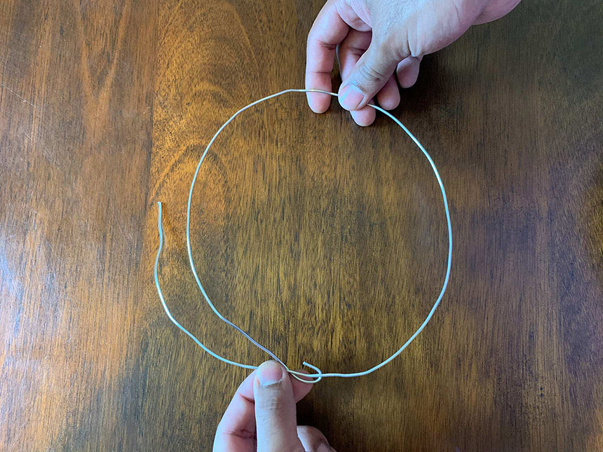 aluminum wire bent into a circle