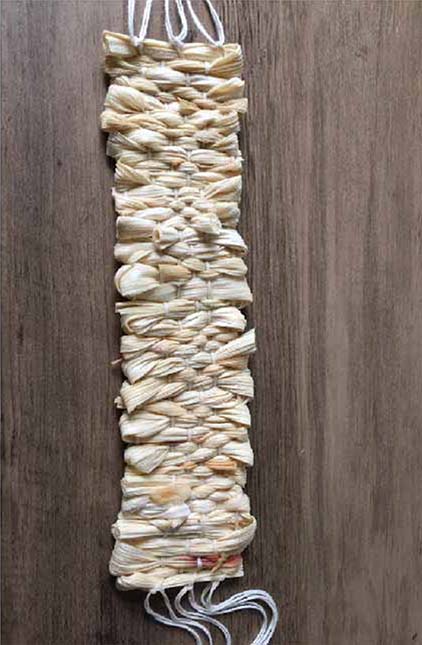 textile woven from corn husks