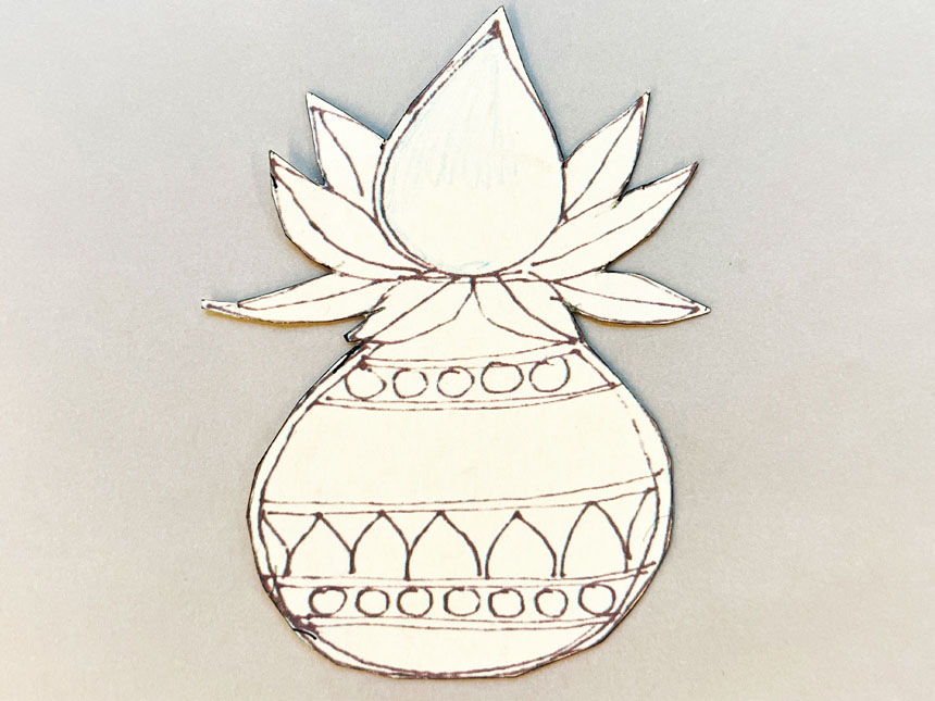 drawing of potted plant