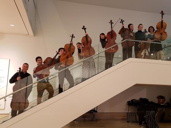 BoCoCelli '23 on MFA Stairs