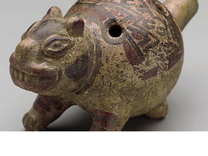 Detail of vessel flute, made by Guanacaste-Nicoya culture