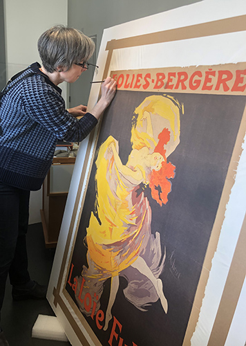 Inpainting of fills on Chéret poster