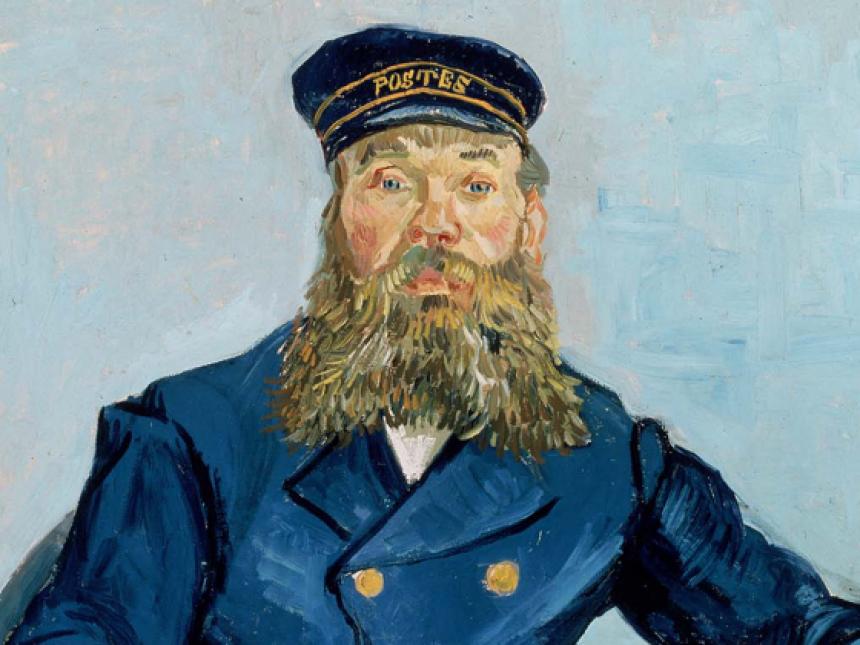 Detail of Vincent van Gogh's painting, Postman Joseph Roulin
