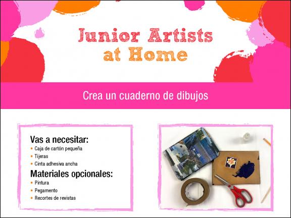 Detail of Junior Artists at Home: Crea un cuaderno de debujos activity sheet