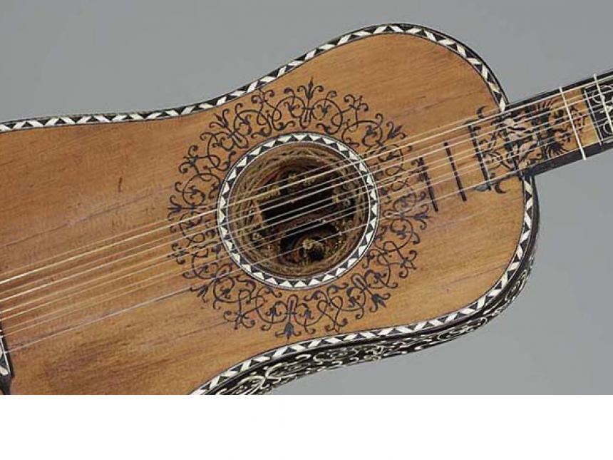 Detail of guitar by Jacopo Checchucci