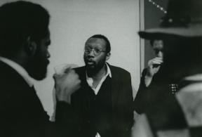 Frank Bowling at the opening of Afro-American Artists in 1970.