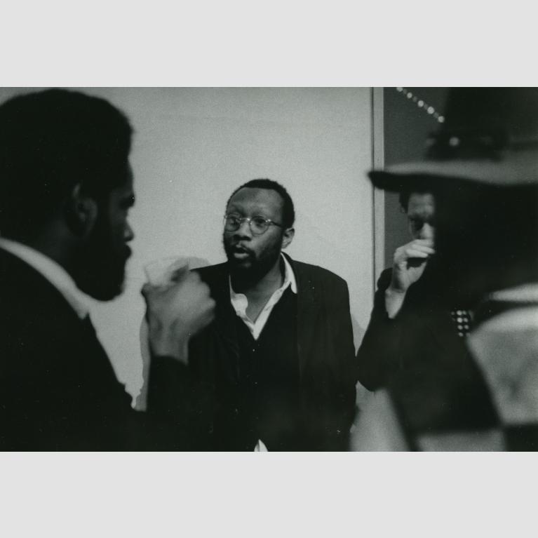 Frank Bowling at the opening of Afro-American Artists in 1970.