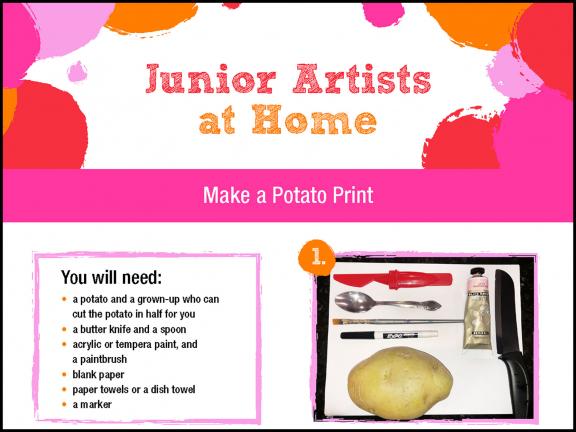 detail of Junior Artists at Home: Make a Potato Print activity sheet