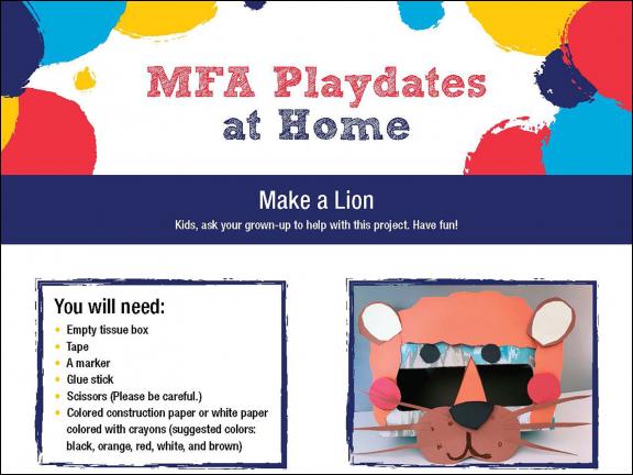 detail of MFA Playdates at Home: Animals activity sheet