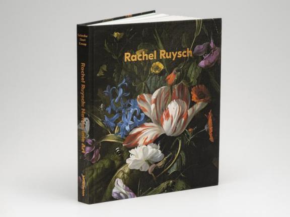 Image of book cover. Tulips and colorful flowers swoop across a dark background. A bee, grasshopper, and spider also occupy the arrangement.