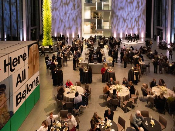 A party takes place in Shapiro Family Courtyard 