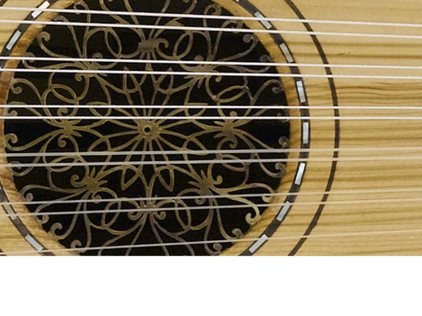 Detail of lute ('ūd), made by Emmanuel Venios