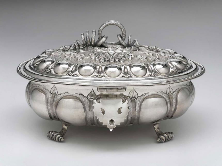 17th century American silver sugar box