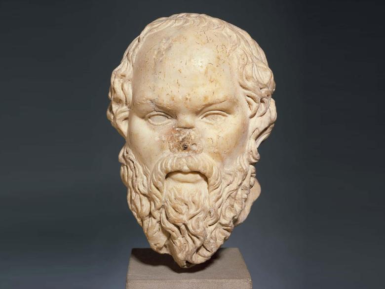 statue of the head of Socrates