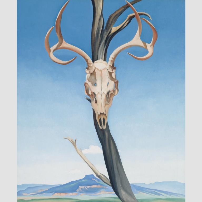 Georgia O'Keeffe, Deer's Skull with Pedernal.