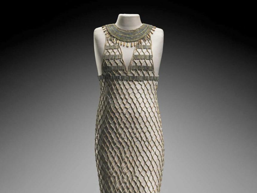 Egyptian beadnet dress