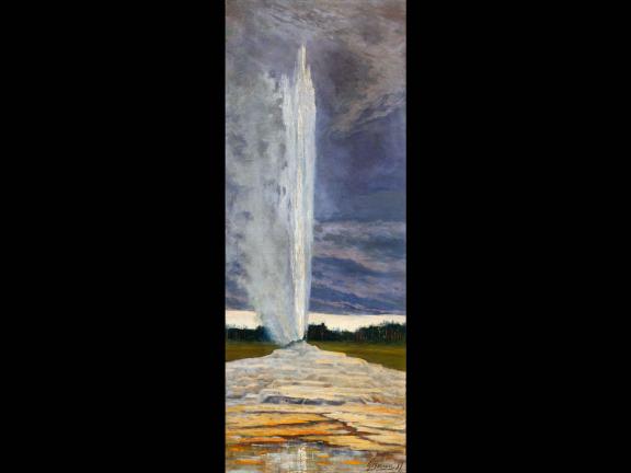 painting of a geyser