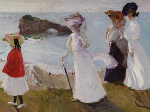 Oil painting of Lighthouse Walk at Biarritz