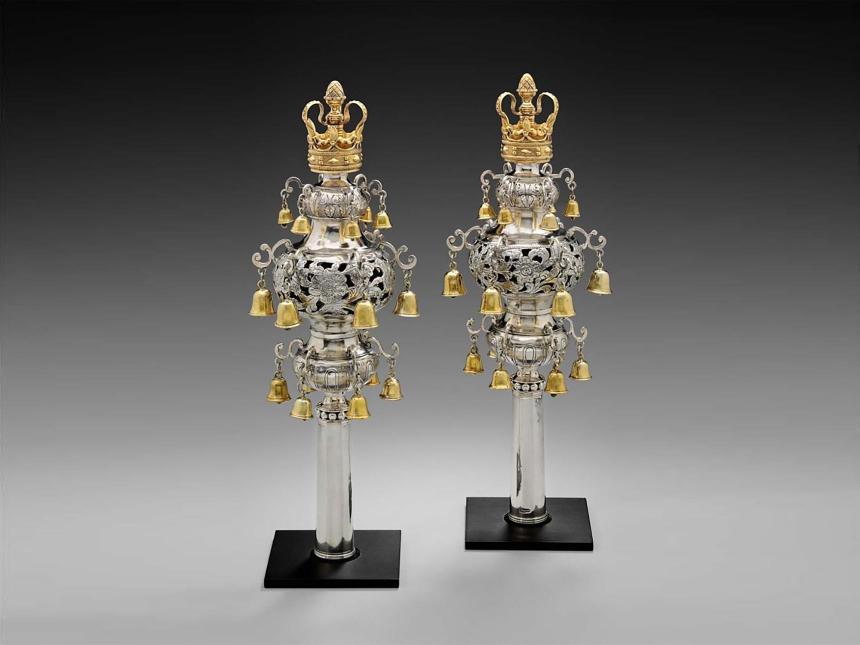 pair of 18th century torah finials
