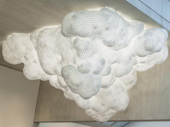 Tara Donovan's sculpture, in the shape of a cloud
