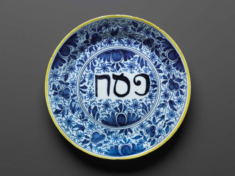 18th century Passover plate made by Porcelain Claw Factory