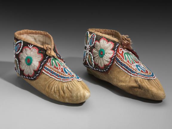 picture of shoes with beaded geometric designs