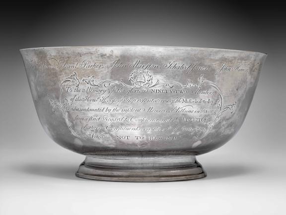View of Sons of Liberty bowl, by Paul Revere