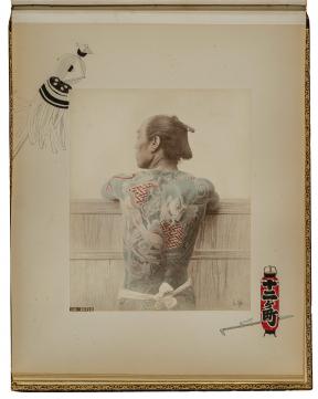 Photo illustration of groom with tattoo