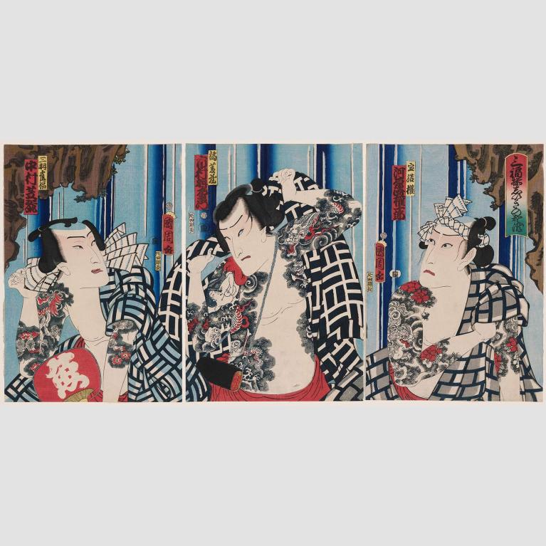 Illustration of 3 warriors battling