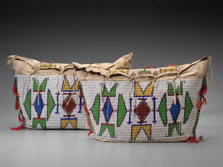 picture of two beaded pouches
