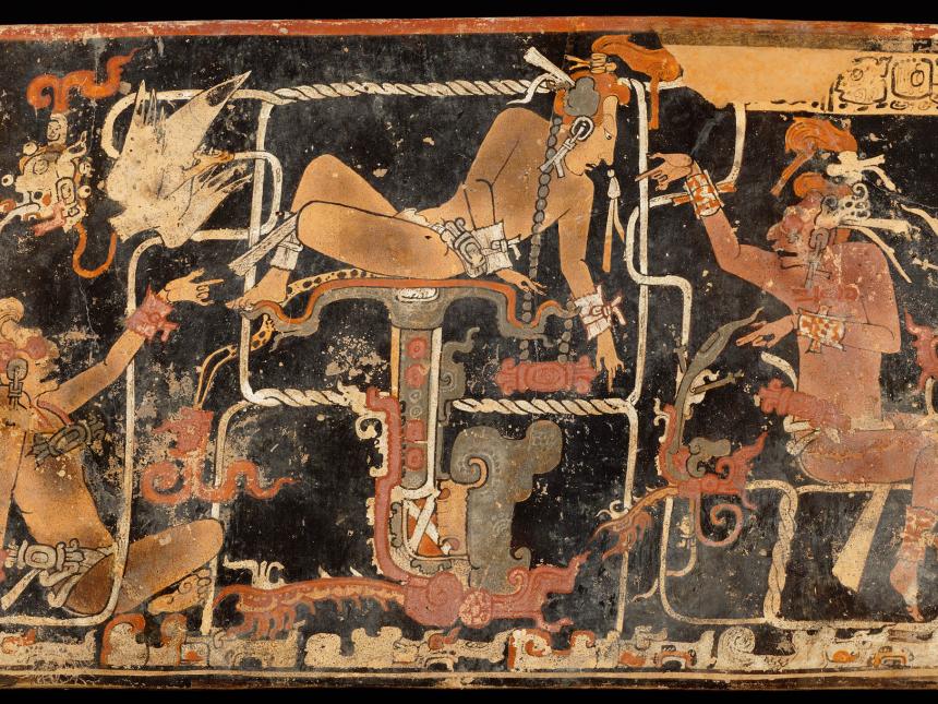 Detail of Mayan cylinder vase