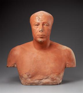 Bust made of painted limestone