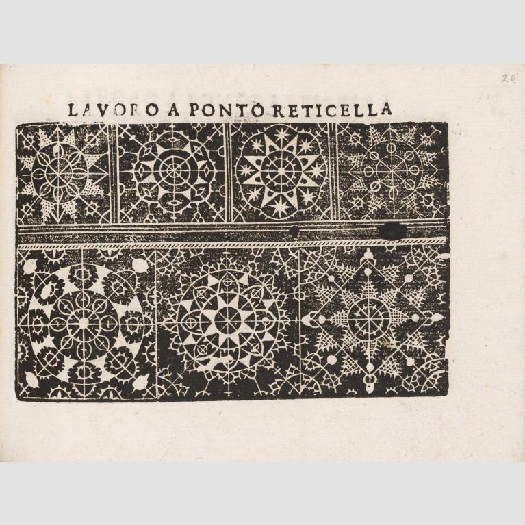 A page of a book depicting a lace design pattern.