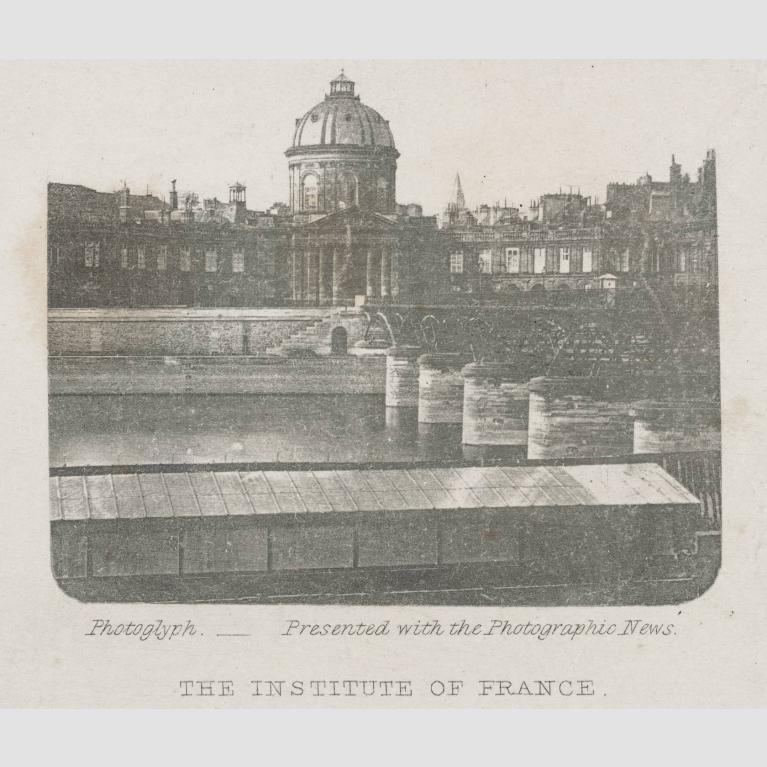 An engraving of The Institute of France.