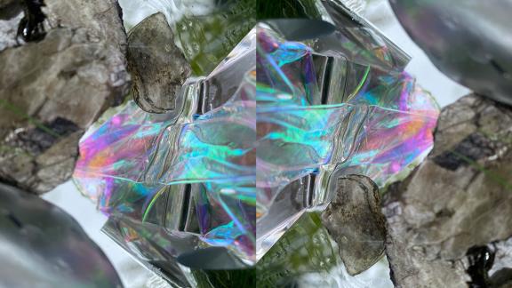 A still from a video about iridescent Jell-O. 