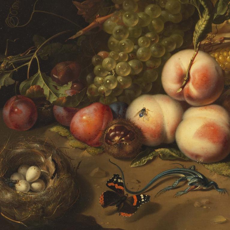 Rachel Ruysch, Still Life with Fruit (detail), 1711. 