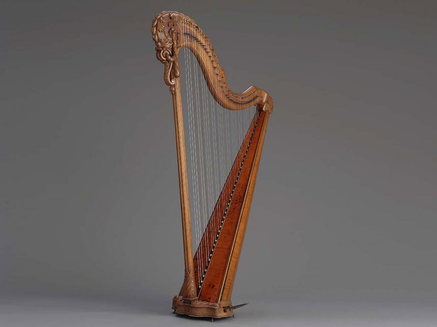 Pedal harp, made by Jean-Henri Naderman