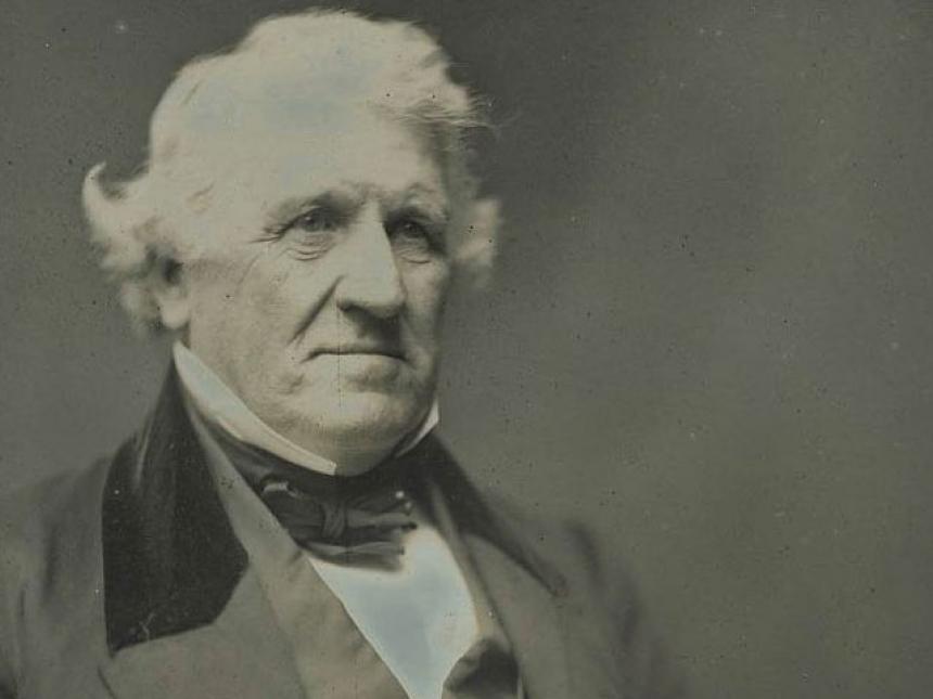 Detail of Southworth and Hawes' photograph of Benjamin F. French