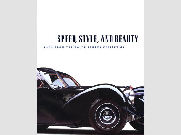 Cover of book "Speed, Style, and Beauty," featuring a black vintage car on a white background