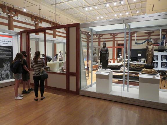 Visitors looking into the public Conservation in Action studio